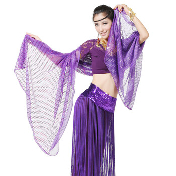 菩媞 肚皮舞纱巾 亮点大纱巾手纱抛纱面纱dpw038 深紫