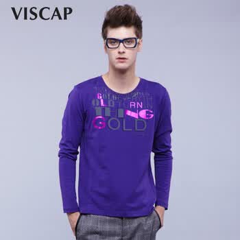 viscap维斯凯 2012男装秋季新品 图案棉镶钻休闲长袖t恤 10 xxl