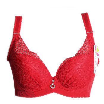 浪漫春天内衣简约自然上托聚拢3/4薄杯c杯文胸1212204c 大红 80c