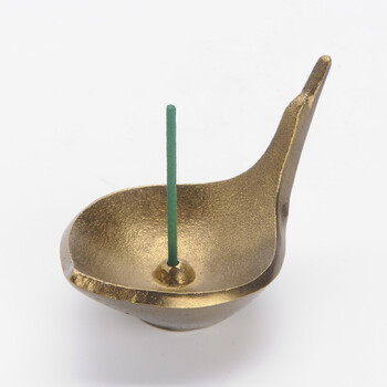 日本高冈铜器 白鸟香立 香道用具 香插 香道 62-11