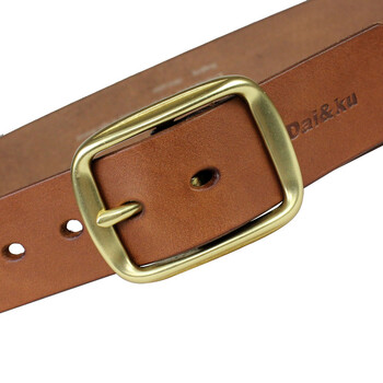 黛酷(dai&ku)男士腰带铜扣进口头层牛皮休闲皮带dk-2487 浅棕色 1050