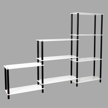 玲珑帝diy实木黑白精品大三列797组合架/书架/花架/层架/置物架