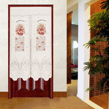 
                                        家的感觉 门帘布艺花篮隔断门帘 卧室布艺送杆门帘 85*150cm                