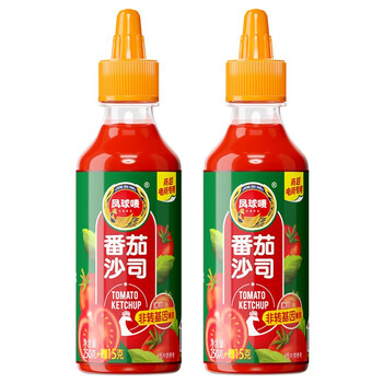 凤球唛番茄酱沙司新疆非转基因番茄蘸酱料薯条意面沙拉酱挤压瓶商用批发 番茄沙司265g*2瓶