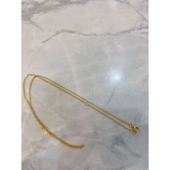 时泽蒂钛钢不掉色镀18k加长金项链女素链子裸链锁骨链可穿吊坠黄金色 