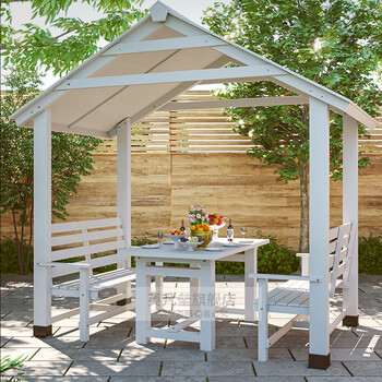 君吻别墅露台楼顶凉亭户外庭院实木亭子室外小院花园木质防腐木遮阳棚