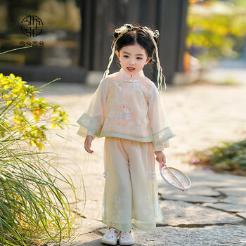 yichu今兮古兮汉服女童春秋套装儿童古风超仙古装宝宝中国风小女孩