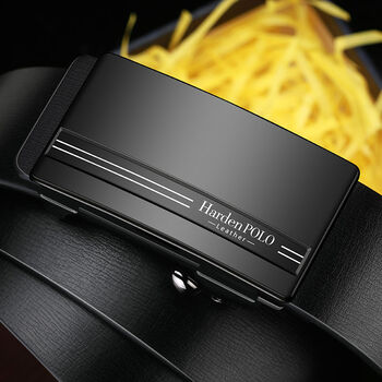 保罗皮带男真皮自动扣腰带休闲商务潮新款男士百搭纯牛皮裤带时尚款