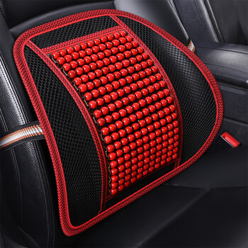 夏季汽车座位木珠透气垫腰靠背座椅背靠垫车载驾驶员腰部支撑 y款-木