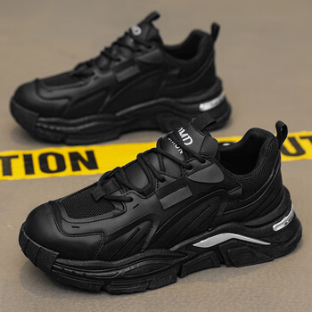 休闲运动鞋男秋冬网红潮流增高男士老爹冬季运动跑步莆田潮鞋黑色39