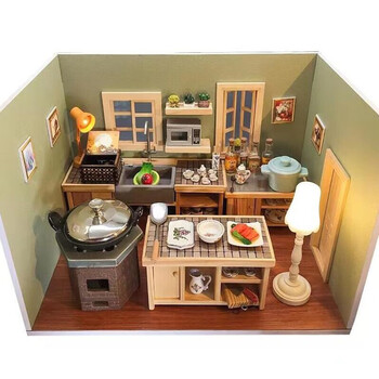 食玩微缩小小万抖音迷你食界儿童烧饭小家具袖珍mini厨房迷你小厨房