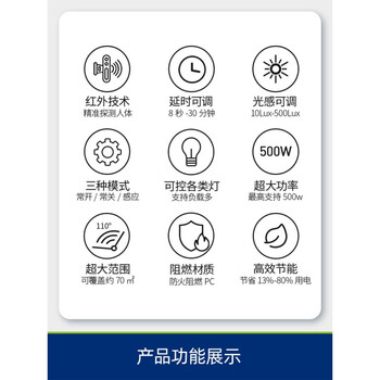 立维腾红外开关立维腾86型人体感应开关220v智能开关家用楼道感应器