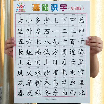 汉语拼音挂图宝宝看图识字卡片认识颜色形状水果蔬菜无图识字基础版