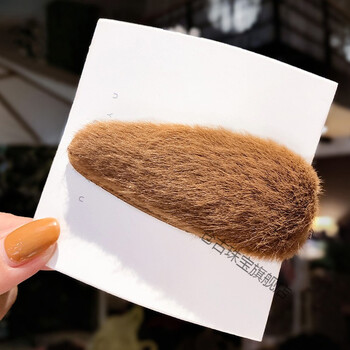 芒果毛茸茸发夹小清新可爱网红简约芒果核发卡边夹刘海夹头饰 红色 25