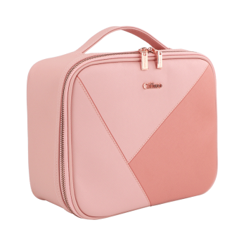琪斐诺（Ciffnoo）女士化妆箱手提便携化妆包大容量多功能简约化妆品收纳包粉色 CPVN1244 粉红色