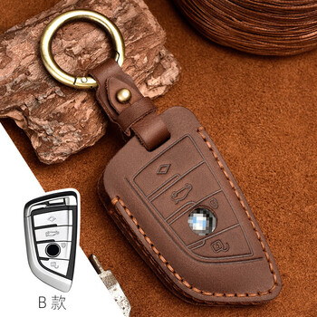 jlenovog奢头层牛皮汽车钥匙套适用于宝马刀锋钥匙包汽车真皮套壳扣b