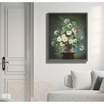 客厅装饰画沙发背景墙画卧室温馨油画版画办公室宾馆挂画肯尼迪 骆驼花和植物白色画框53cm 43cm 图片价格品牌报价 京东