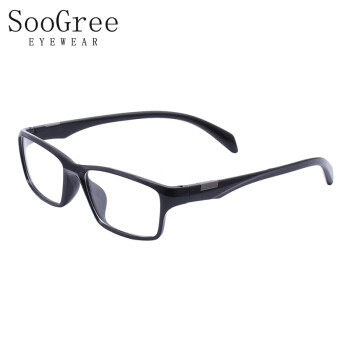 SooGree防蓝光眼镜男女光学镜架个性潮流近视眼镜框商务简约方框TR镜框防蓝光眼镜G5288黑色