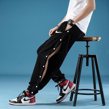 耐克(nike)耐克全开纯棉排扣裤男士夏季篮球训练裤男女同款休闲侧开