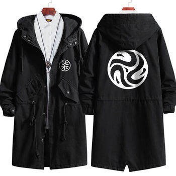 动漫周边中长款风衣外套男女春秋冬宽松大衣衣服图二暗影刺客l春秋款