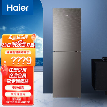 海尔（Haier）239升风冷无霜两门双门冰箱 超薄小型净味家用节能 BCD-239WDCG 企业采购