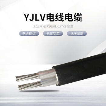 花乐集正国标铝芯电线电缆yjlv电力工程2芯硬导体护套线 225平方 10米