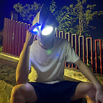 迪迦奥特曼头套发光头盔cos万圣节网红同款正版抖音超人面具 20d高配