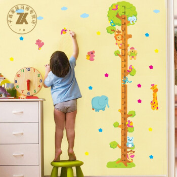 宝宝侧量身高贴纸 墙贴 客厅小孩子刻度尺升高贴儿童可移除防水卡 小树身高贴 大