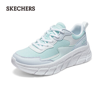 斯凯奇(Skechers)女鞋秋季厚底休闲鞋缓震舒适百搭运动鞋117387 浅蓝色/多彩色/LBMT 36