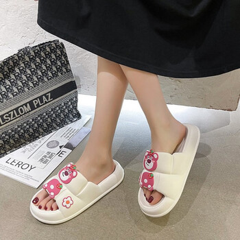 乔贝曼初中生外穿拖鞋女生夏天超软一字拖软底防滑可湿水可白色36