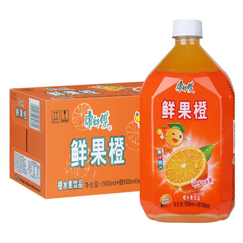 整箱康师傅鲜果橙橙汁1l8瓶箱
