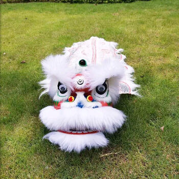 6寸8寸塑料儿童舞狮子羊毛狮子头小醒狮幼儿园表演道具小佛山狮子6寸