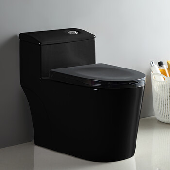 皇玛仕woomoos彩色黑大口径马桶漩冲虹吸节水家居静音防臭陶瓷坐便器