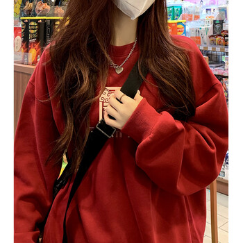 颂麦朵本命年龙年女装卫衣车厘子红卫衣女兔年本命年过年喜庆女装冬季