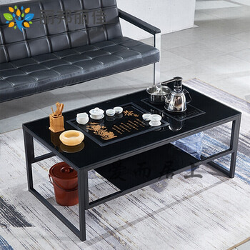 功夫茶几家用出租房泡茶桌带茶具一体茶台12065玻璃茶盘全套茶具组装