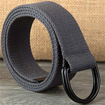 新品布带腰带加长110160cm半圆环d形双环扣帆布腰带青年学生布皮带深