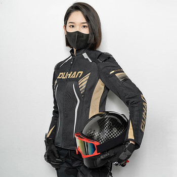 杜汉duhan摩托车骑行服皮衣男女夏季网眼透气机车服防风保暖骑行夹克