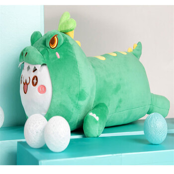 正版长草颜团子周边抱枕恐龙办公室卡通变装床头靠枕