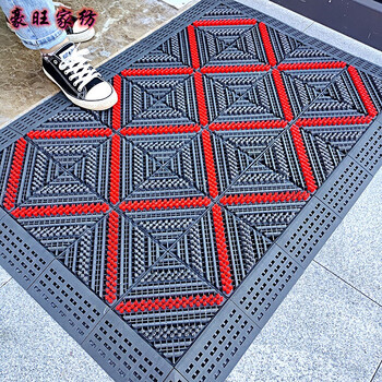 垫商场门厅门店台阶塑料塑胶镂空防水脚垫毯三刷两灰一红刷120cm240cm