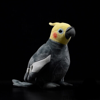 灰色玄凤鹦鹉玩偶小鹦鹉公仔仿真动物毛绒玩具模型礼物礼品 手工制作