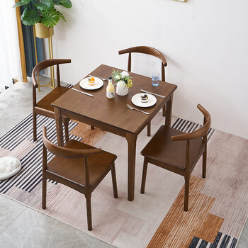 百圣牛棋牌桌椅全实木小方桌正方形家用吃饭桌小户型餐桌椅棋牌桌打牌