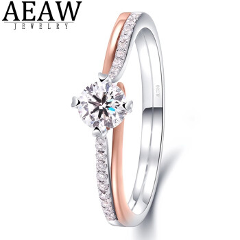 AEAW Jewelry白18K金镶嵌40分人工培育钻石戒指人造钻石实验室培育钻石定制款 NGIC/40分/D色/VVS1/3EX/N