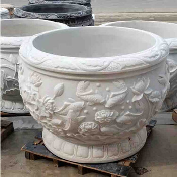 庭院鱼缸庭院大缸庭院水缸大缸养鱼老式土陶瓷水缸石雕鱼缸花盆青石