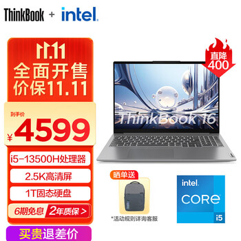 ThinkPad 联想ThinkBook14/16 13代英特尔酷睿 商务轻薄笔记本电脑 2023新品 16英寸：i5-13500H 16G 1T6LCD