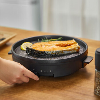 烤肉锅烤肉炉家用烧烤电烤盘烤肉盘电烤炉机无烟不粘岩黑