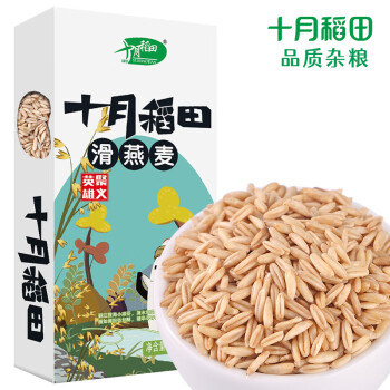 十月稻田 滑燕麦米 480g (五谷杂粮 胚芽燕麦米  裸燕麦仁 粗粮 真空装)