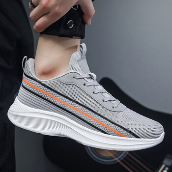 夏季透气薄款飞织轻便跑步鞋休闲户外运动鞋 灰色 39【图片 价格 品牌