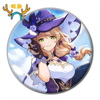 原神周边徽章胡桃魈阿贝多甘雨游戏周边马口铁二次元胸针生日礼物定制
