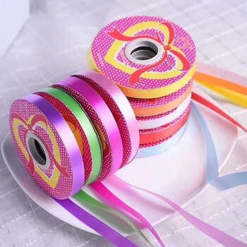10卷塑料彩带手工折风铃diy材料气球丝带扎带礼品鲜花包装彩带 素色混