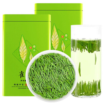 绿木（lvmu）雀舌茶叶绿茶特级250g 2023新茶嫩芽毛尖浓香型罐装 配送手提袋